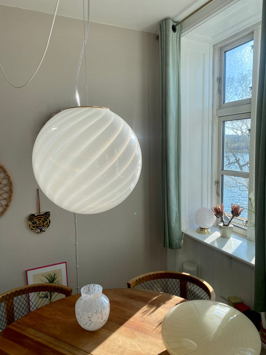 Murano loftlamper i hvid swirl
